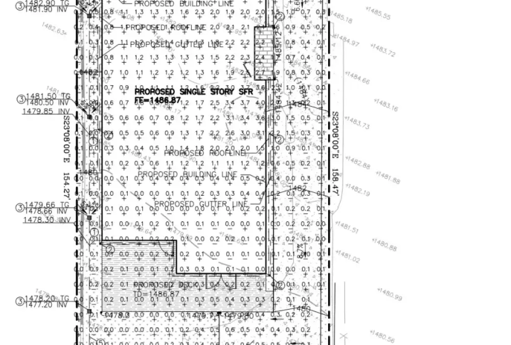 Earthwork exhibit for Altadena residential project on East Poppyfields Drive showing proposed drainage design
