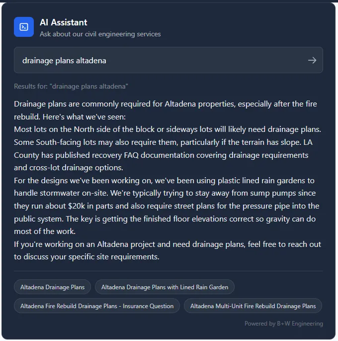 AI Search and Status Monitoring for Civil Engineering