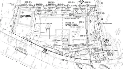 Pacific Palisades Grading Plan: 12% Slope, Basement Level, and Deep Trench Drainage