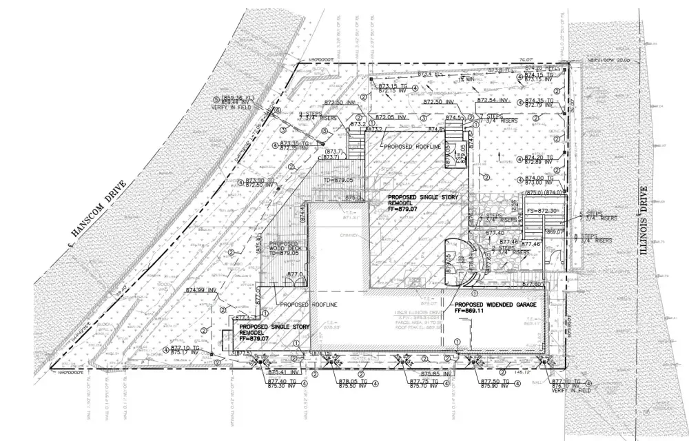 South Pasadena Grading Plan: Garage Widening and Drainage Exit to Hanscom Drive